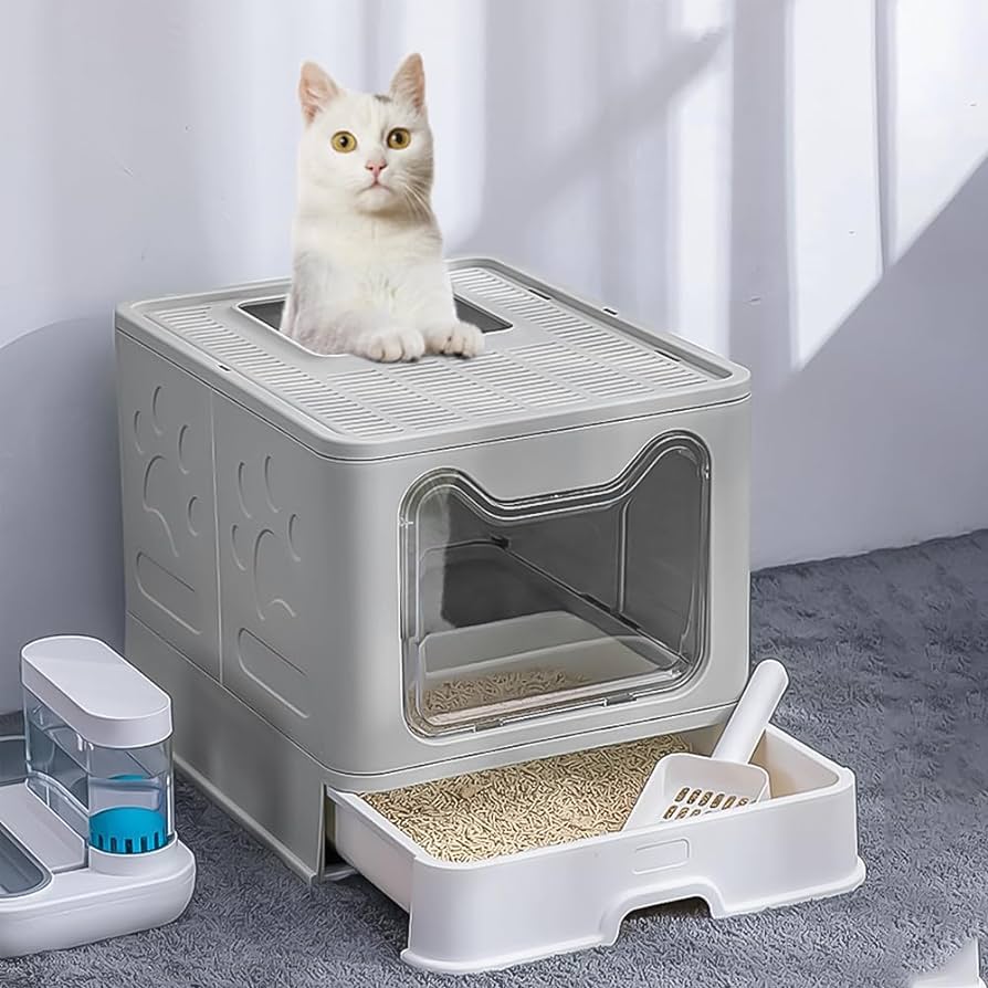 Foldable Enclosed Litter Box - Happy Paws Australia 